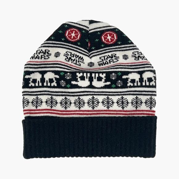 Star Wars Other - NWOT STAR WARS Christmas Holiday Knit Beanie (Black/White/Red | One Size)